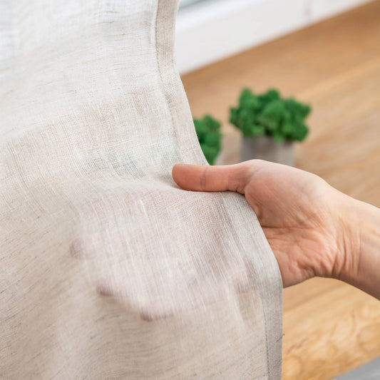 Linen Sheer Curtains, Pinch Pleat, Natural Linen (Pack of 2)