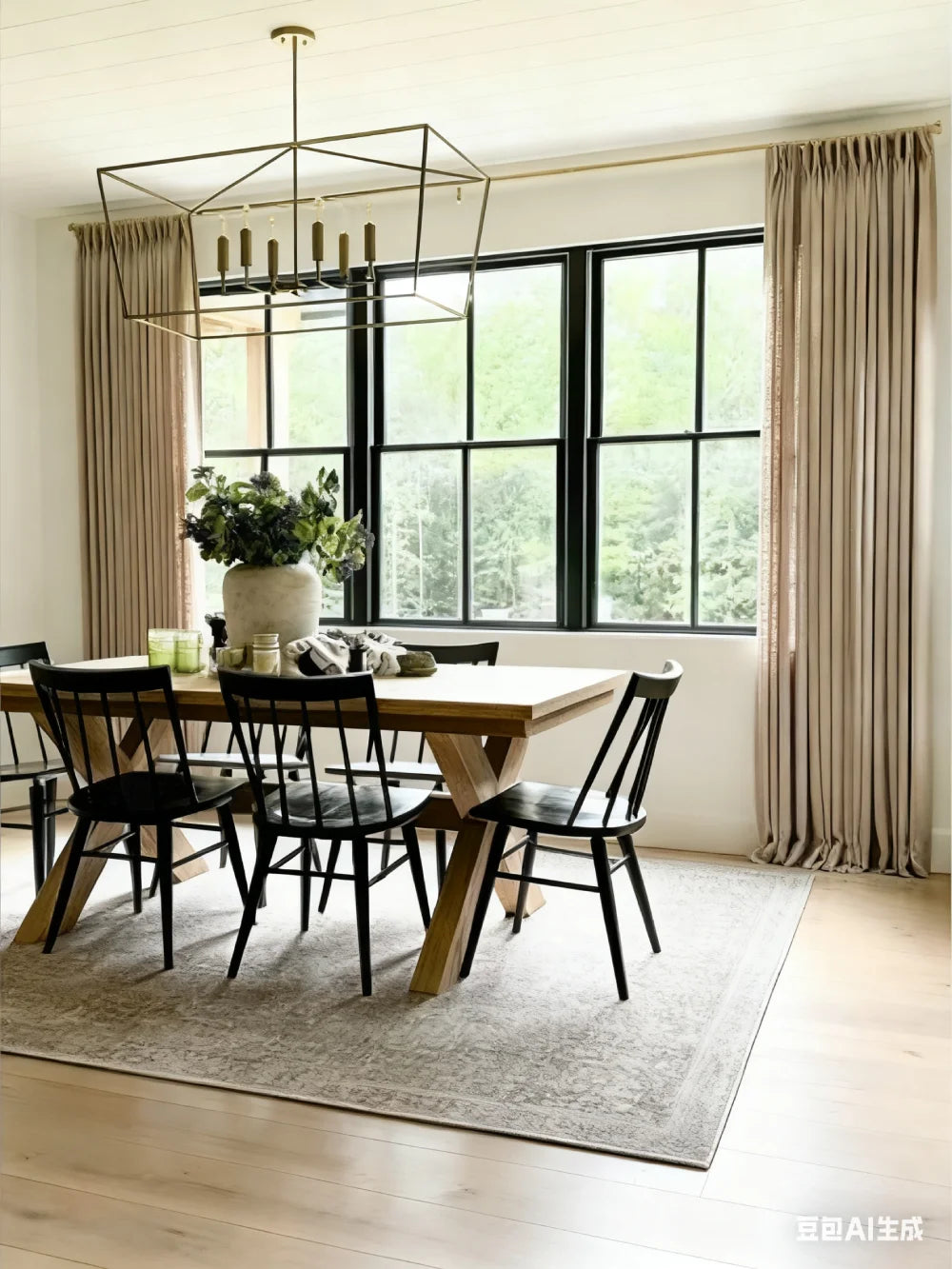 Blackout Linen Curtains for Bedroom, Pack of 2 Pleated Drapes with Hooks & Rings