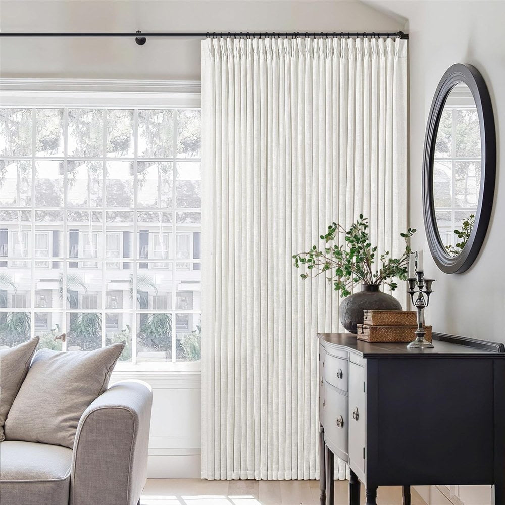 Linen Curtains Drapes Pinch Pleated, (Pack of 2)