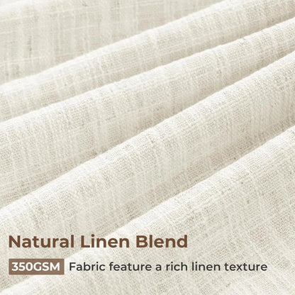 Pinch Pleated Linen Curtains for Living Roomt, Pack of 2 Light Filtering Drapes with Hooks