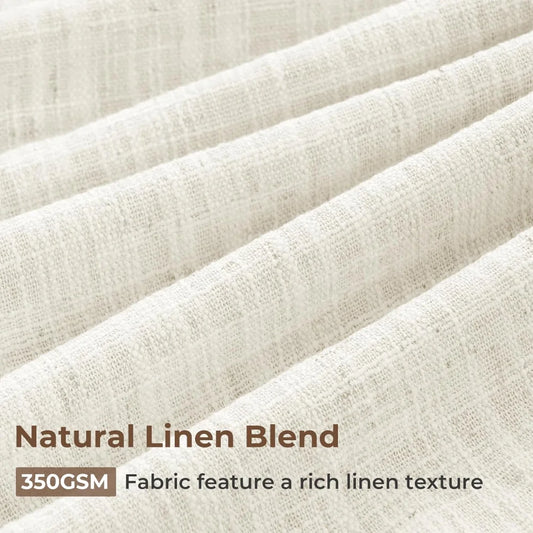 FarraHome ivory white linen drapes 