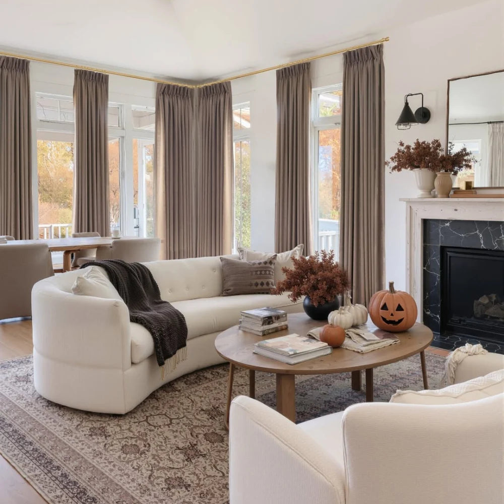 Taupe Grey Pinch Pleated Linen Curtains, Pack of 2 Light Filtering Linen Drapes with Hooks