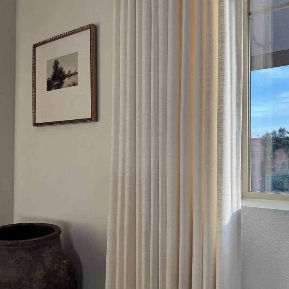 Linen Curtains Drapes Pinch Pleated, (Pack of 2)