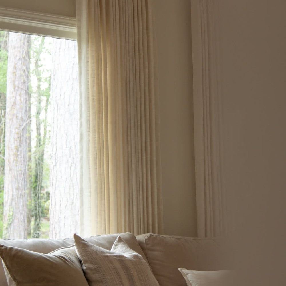 Linen Curtains Drapes Pinch Pleated, (Pack of 2)
