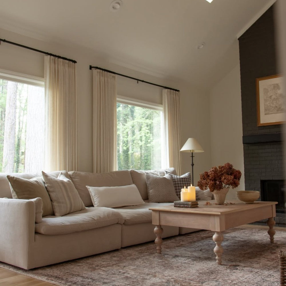 Linen Curtains Drapes Pinch Pleated, (Pack of 2)