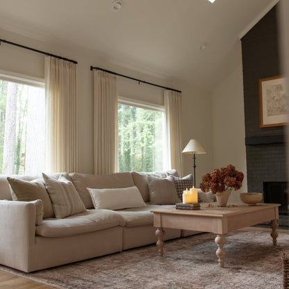 Linen Curtains Drapes Pinch Pleated, (Pack of 2)