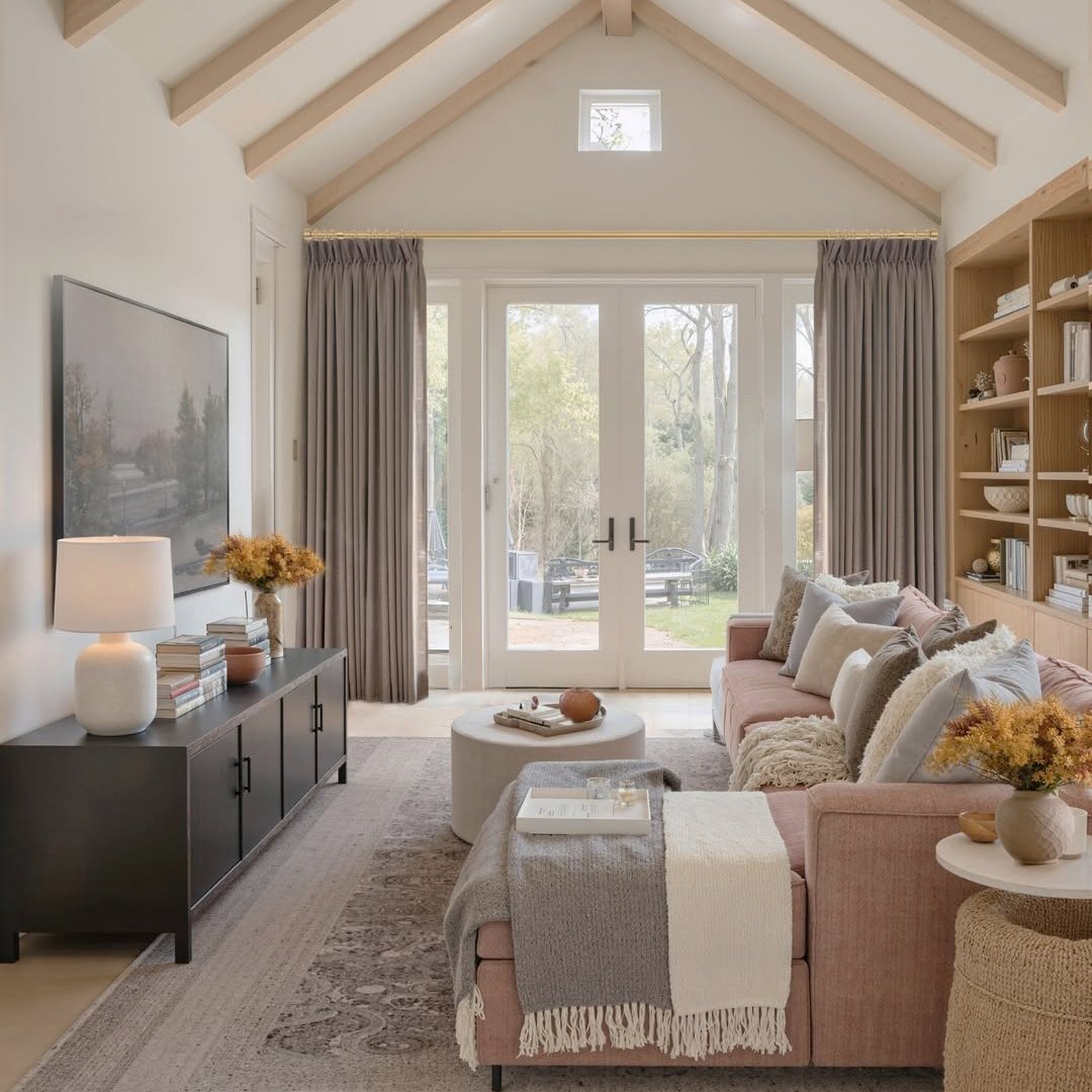 Linen Curtains Drapes Pinch Pleated, Burlywood Birch, (Pack of 2)