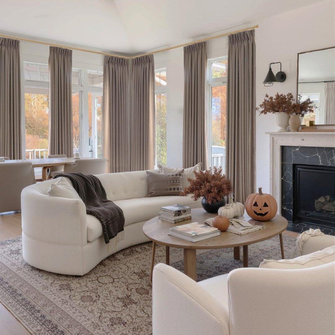 Linen Curtains Drapes Pinch Pleated, Burlywood Birch, (Pack of 2)