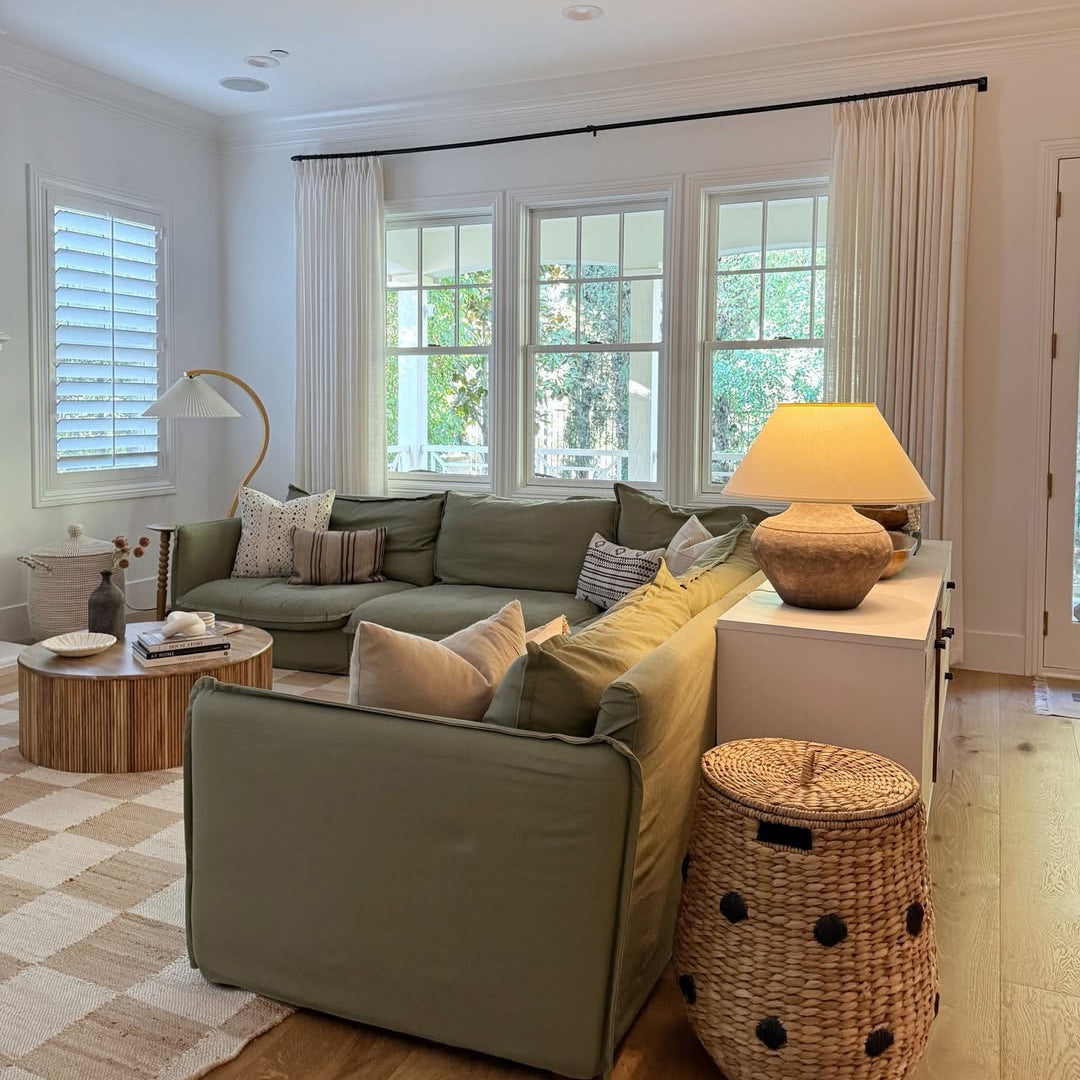 Linen Curtains Drapes Pinch Pleated, Natural (Pack of 2)