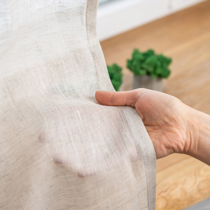 Linen Sheer Curtains, Pinch Pleat, Natural Linen (Pack of 2)