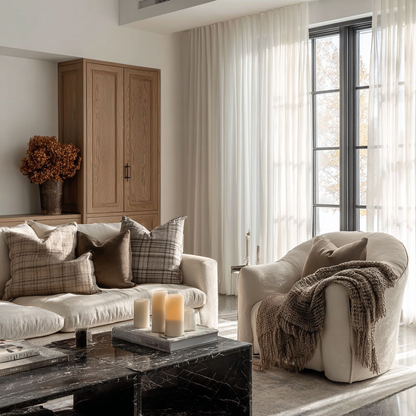 Linen Sheer Curtains, Pinch Pleat, Natural Linen (Pack of 2)