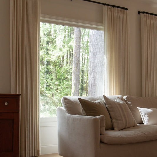 Linen Curtains Drapes Pinch Pleated, (Pack of 2)