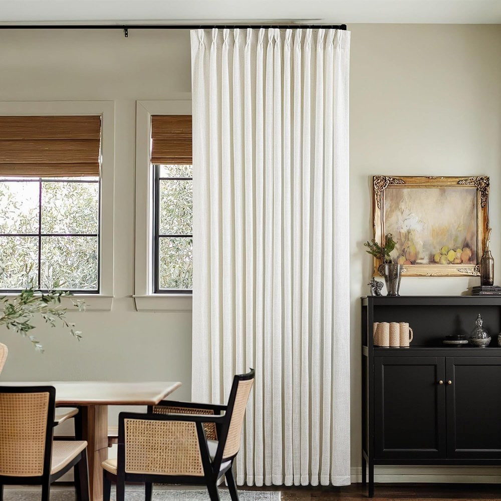 Linen Curtains Drapes Pinch Pleated, (Pack of 2)
