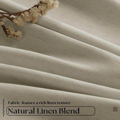 Pinch Pleated Blackout Curtain, Linen Drapes, Burlywood Birch (Pack of 2)