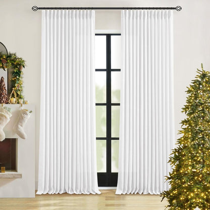 Linen Curtains Drapes Pinch Pleated, (Pack of 2)