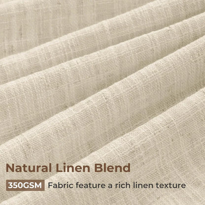Pinch Pleated Linen Curtains for Living Roomt, Pack of 2 Light Filtering Drapes with Hooks