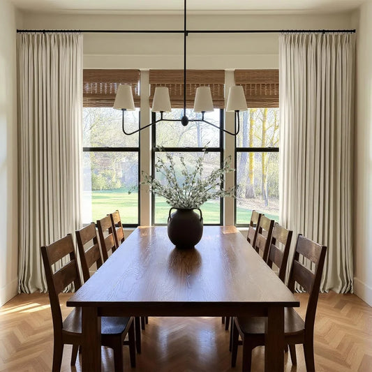 Light Khaki Pinch Pleated Linen Curtains, Pack of 2 Light Filtering Linen Drapes with Hooks