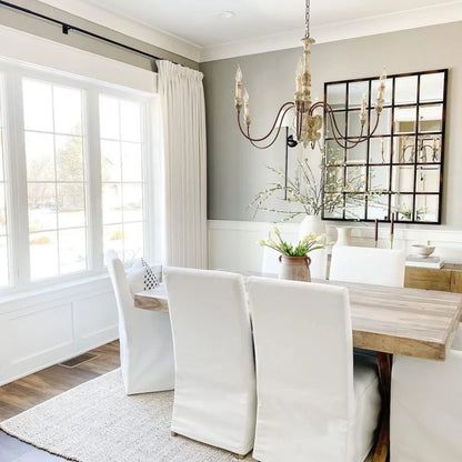 Blackout Linen Curtains for Bedroom, Pack of 2 Pleated Drapes with Hooks & Rings