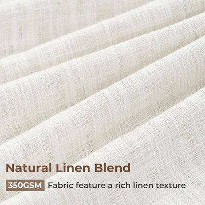 Pinch Pleated Linen Curtains for Living Roomt, Pack of 2 Light Filtering Drapes with Hooks