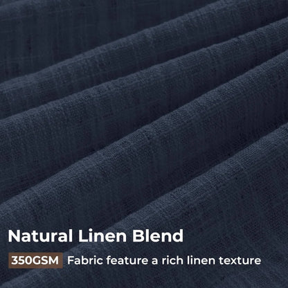 Pinch Pleated Linen Curtains for Living Roomt, Pack of 2 Light Filtering Drapes with Hooks