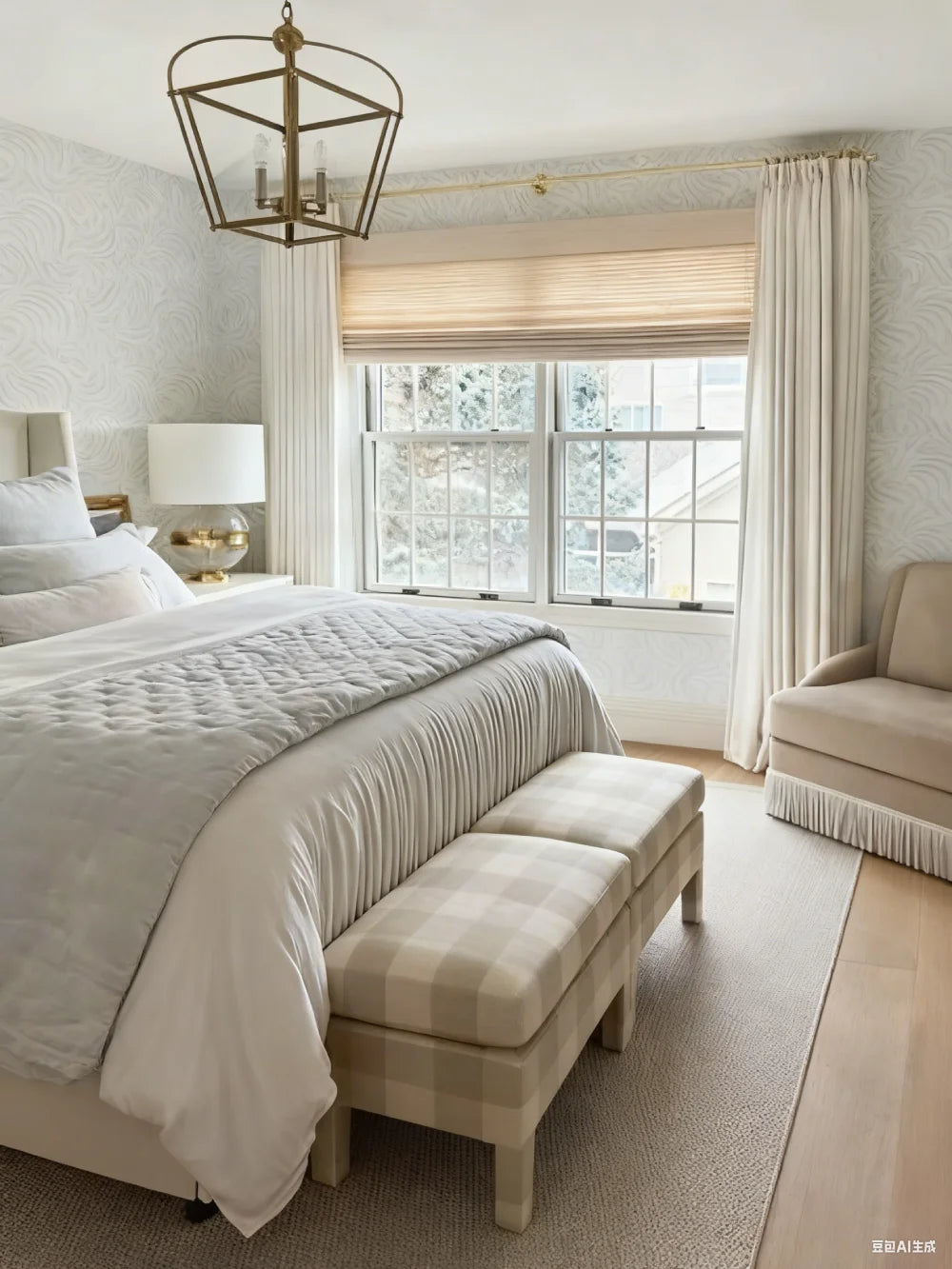 Pinch Pleated Linen Curtains for Living Room, Pack of 2 Light Filtering Drapes with Hooks