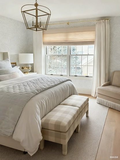 Pinch Pleated Linen Curtains for Living Room, Pack of 2 Light Filtering Drapes with Hooks