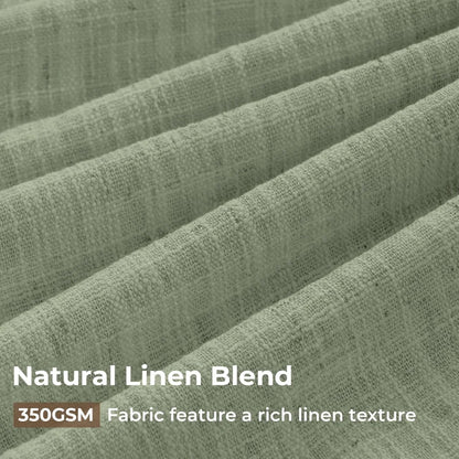 Pinch Pleated Linen Curtains for Living Roomt, Pack of 2 Light Filtering Drapes with Hooks
